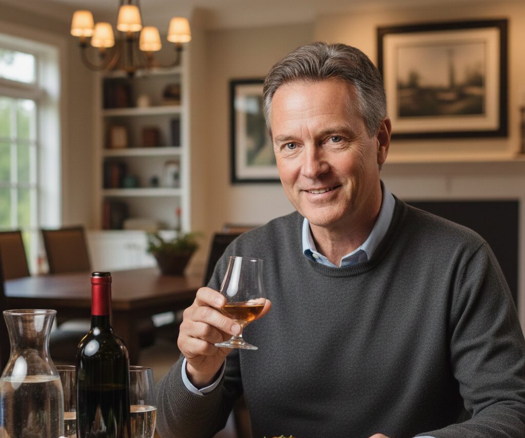 適量のお酒を楽しむ男性